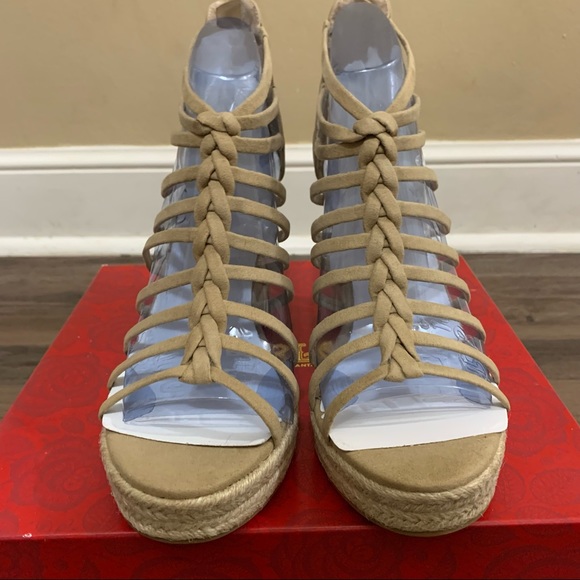 Carlos Camilla Tan Platform Wedge Sandals Size 10 Sandal Wedges - Picture 7 of 12